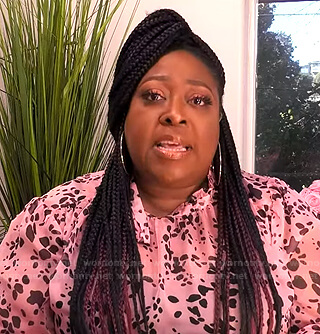 Loni's pink dotted ruffle blouse on The Real