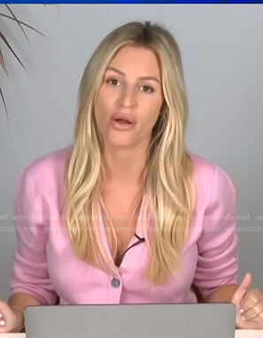 Morgan's pink cardigan on E! News Daily Pop