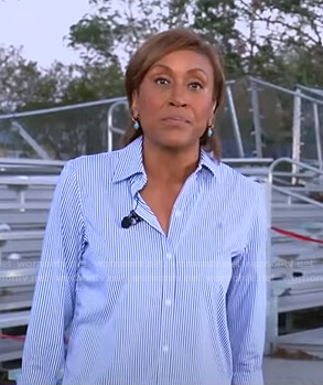 Robin's blue striped shirt on Good Morning America