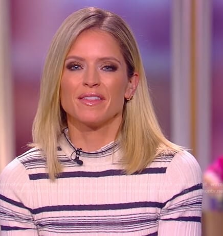 Sara's white stripe ribbed top on The View