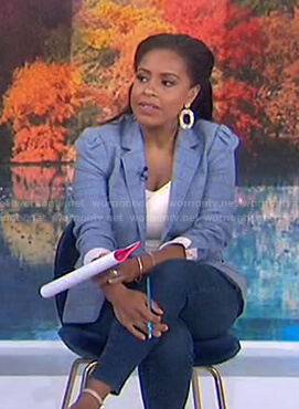 Sheinelle's blue windowpane blazer on Today