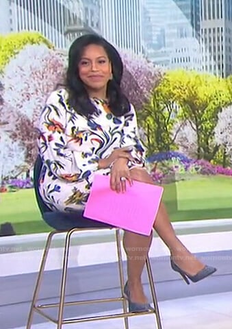 Sheinelle's white floral mini dress on Today