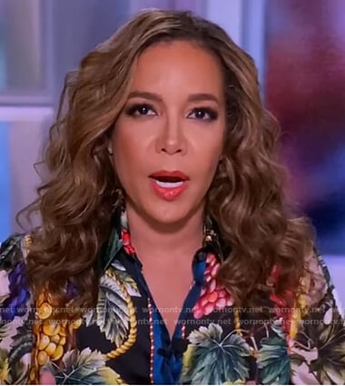 Sunny's grape print blouse on The View