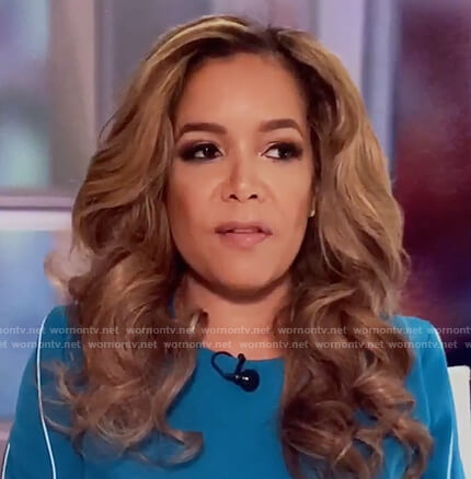 Sunny's blue bow sleeve top on The View