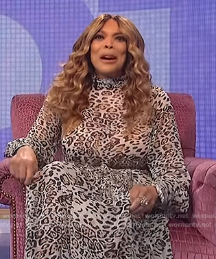 Wendy's leopard print maxi dress on The Wendy Williams Show