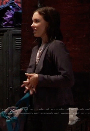 Willow's gray suede jacket on General Hospital