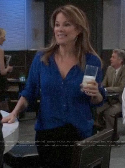 Alexis's blue button down blouse on General Hospital