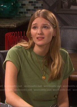 Allie's green cropped tee on Days of our Lives