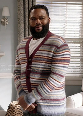 Andre's striped cardigan on Black-ish
