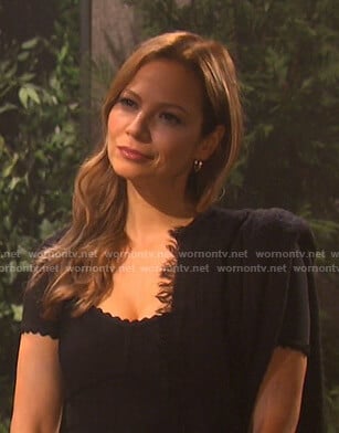 Ava's black scalloped dress on Days of our Lives