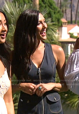 Rebecca Kufrin's zip front denim dress on The Bachelorette