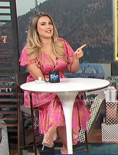Carissa's pink printed wrap dress on E! News Daily Pop