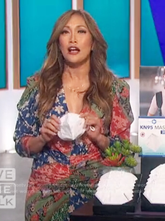 Carrie's floral patchwork dress on The Talk