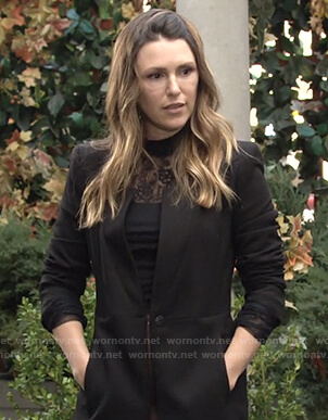 Chloe's black coat on The Young and the Restless