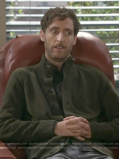 Drew's green cardigan on B Positive