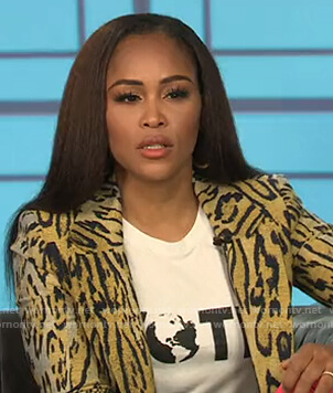 Eve's leopard print blazer on The Talk