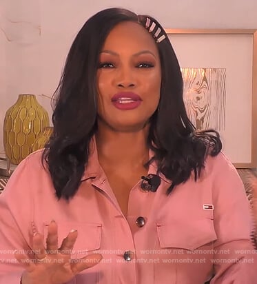 Garcelle pink utility jumpsuit on The Real