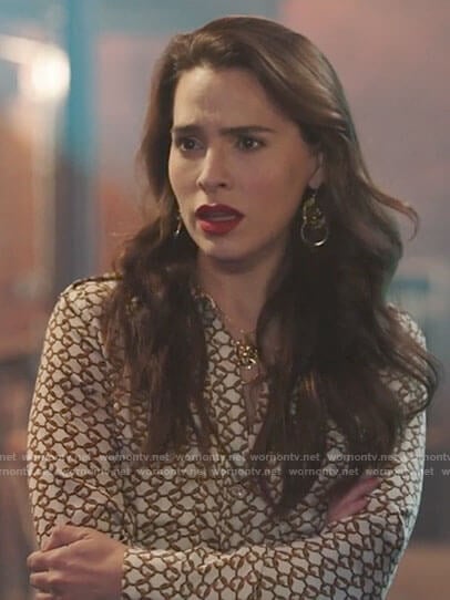 Ginger's chain print blouse on Filthy Rich