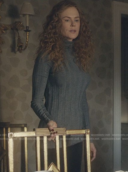 Grace's grey ribbed turtleneck sweater on The Undoing