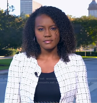 Janai's white check tweed jacket on Good Morning America