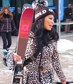 Jen's leopard skit jumpsuit on The Real Housewives of Salt Lake City