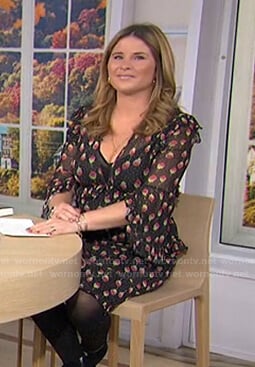 Jenna's black floral ruffle dress on Today