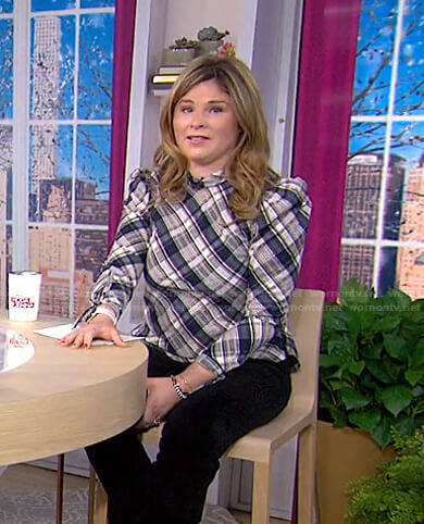Jenna's plaid puff sleeve top on Today