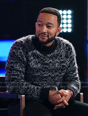 John's black mohair sweater on The Voice