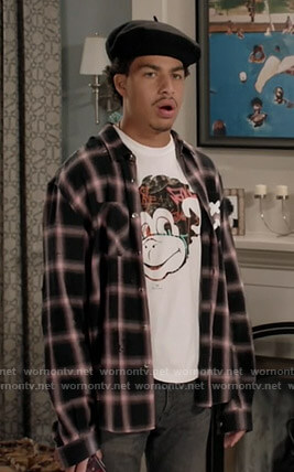 Junior's white monkey print tee on Black-ish
