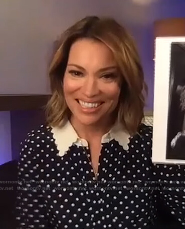Kit's polka dot scalloped blouse on Access Hollywood