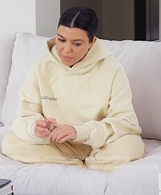 Kourtney's print hoodie and sweatpants on Keeping Up with the Kardashians