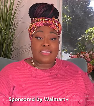 Loni's pink bobble sweater on The Real