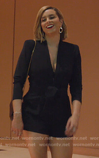 Robyn's black tie waist romper on The Real Housewives of Potomac
