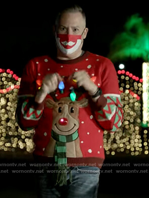 Ross Matthew's red led christmas sweater