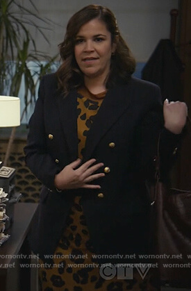 Sara's navy double breasted blazer on All Rise