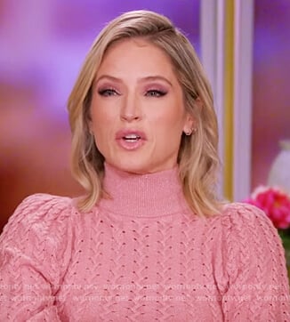 Sara's pink cable knit sweater on The View
