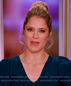 Sara's teal puff shoulder sweater on The View