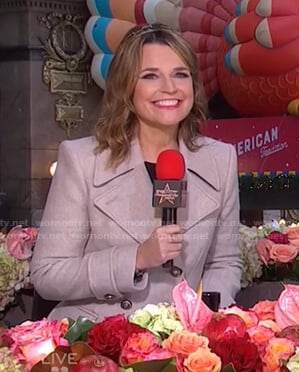Savannah's double breasted coat at Macy's Thanksgiving Parade