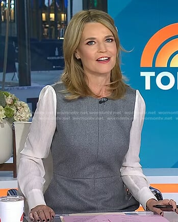 Savannah's grey two-tone midi dress on Today