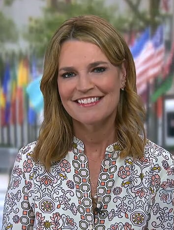Savannah's cream white printed shirtdress on Today