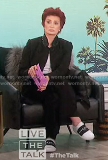 Sharon's black and white Givenchy sneakers on The Talk