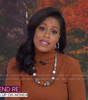 Sheinelle's brown turtleneck sweater on Today