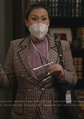 Sherri's purple tweed blazer on All Rise