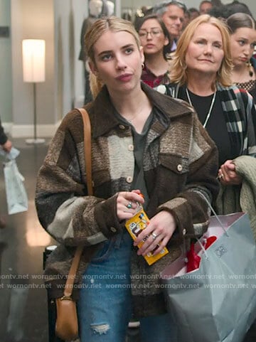 Sloan's brown checked jacket on Holidate