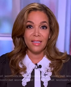 Sunny's black lace collar blouse on The View