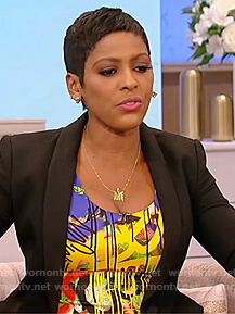 Tamron's graffiti print dress on The Tamron Hall Show