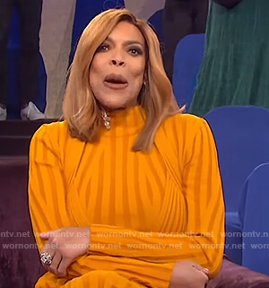 Wendy's orange ribbed dress on The Wendy Williams Show