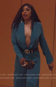 Wendy's teal blazer jumpsuit on The Real Housewives of Potomac