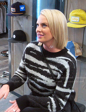 Whitney's black and grey striped sweater on The Real Housewives of Salt Lake City