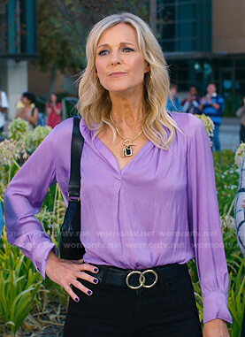 Jade's lilac v-neck blouse on Saved By The Bell